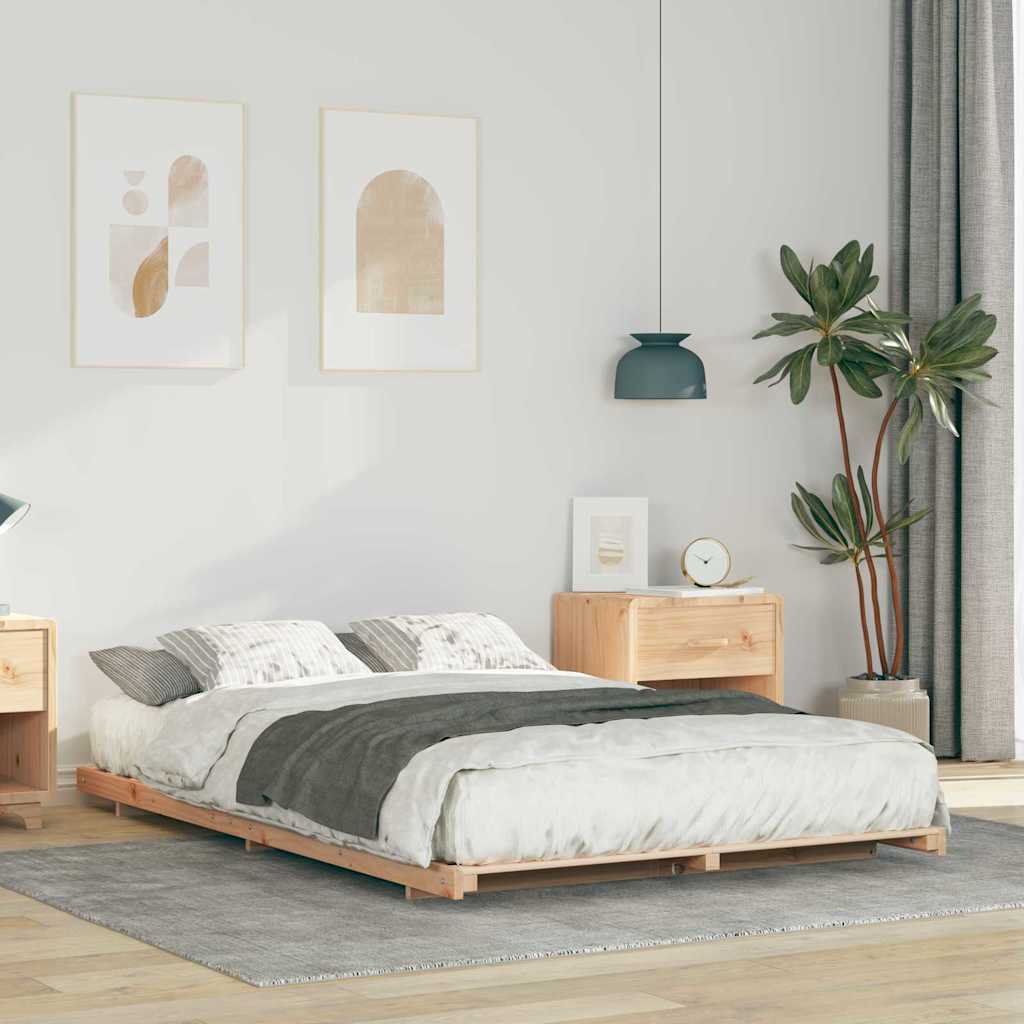Bedframe Bruin 140 x 190 cm Massief grenenhout