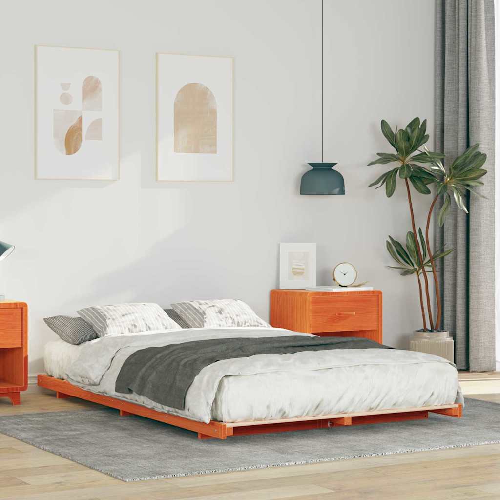 Bedframe Wasbruin 120 x190 cm Massief grenenhout