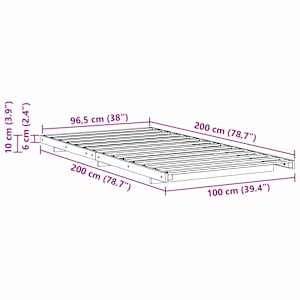 Rám postele Bílá 100 x 200 cm Masivní borovicové dřevo - obrázek 11