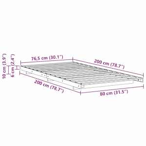 Rám postele Voskově hnědá 80 x 200 cm Masivní borovicové dřevo - obrázek 10