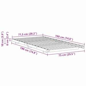Rám postele Hnědá 75 x 190 cm Masivní borovicové dřevo - obrázek 10
