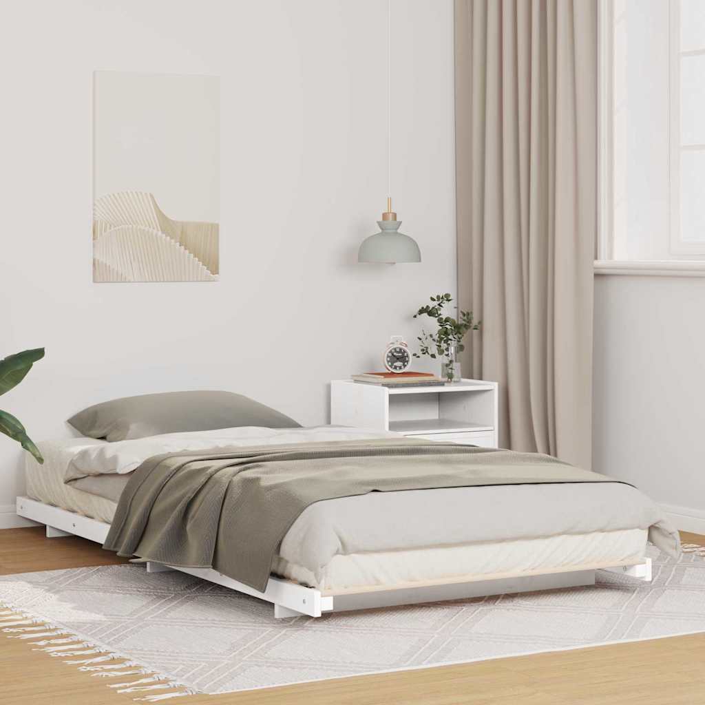 Bedframe Wit 90 x 210 cm Massief grenenhout