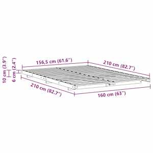 Rám postele Voskově hnědá 160 x 210 cm Masivní borovicové dřevo - obrázek 10