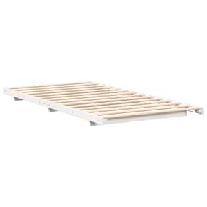 Rám postele Bílá 80 x 220 cm Masivní borovicové dřevo - obrázek 4