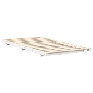 Rám postele Bílá 80 x 220 cm Masivní borovicové dřevo - obrázek 7