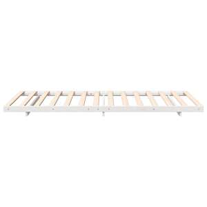Rám postele Bílá 80 x 220 cm Masivní borovicové dřevo - obrázek 6