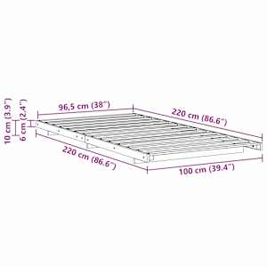 Rám postele Hnědá 100 x 220 cm Masivní borovicové dřevo - obrázek 10