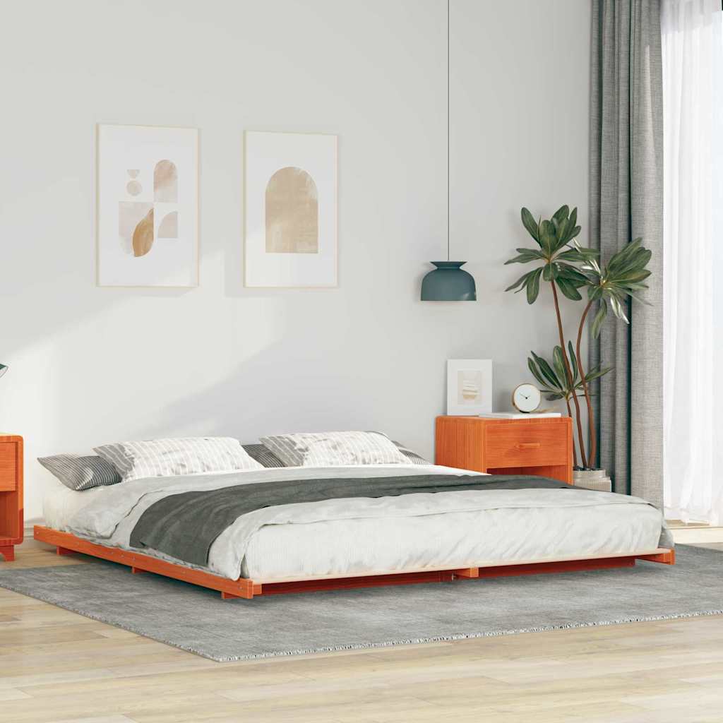 Bedframe Wasbruin 200 x 220 cm Massief grenenhout