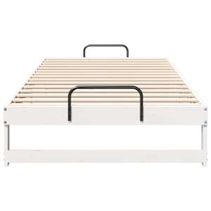 Rám postele Bílá 100 x 200 cm Masivní borové dřevo - obrázek 5
