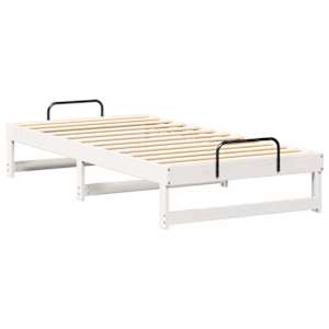 Rám postele Bílá 90 x 200 cm Masivní borové dřevo - obrázek 4