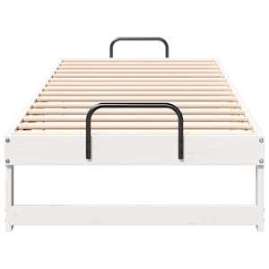 Rám postele Bílá 80 x 200 cm Masivní borové dřevo - obrázek 5