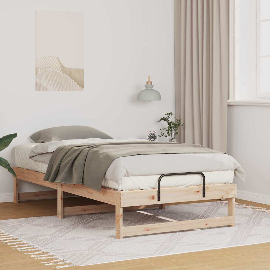 Voodiraam koos kandmisrakkudega Pruun 75 x 190 cm Männipuit