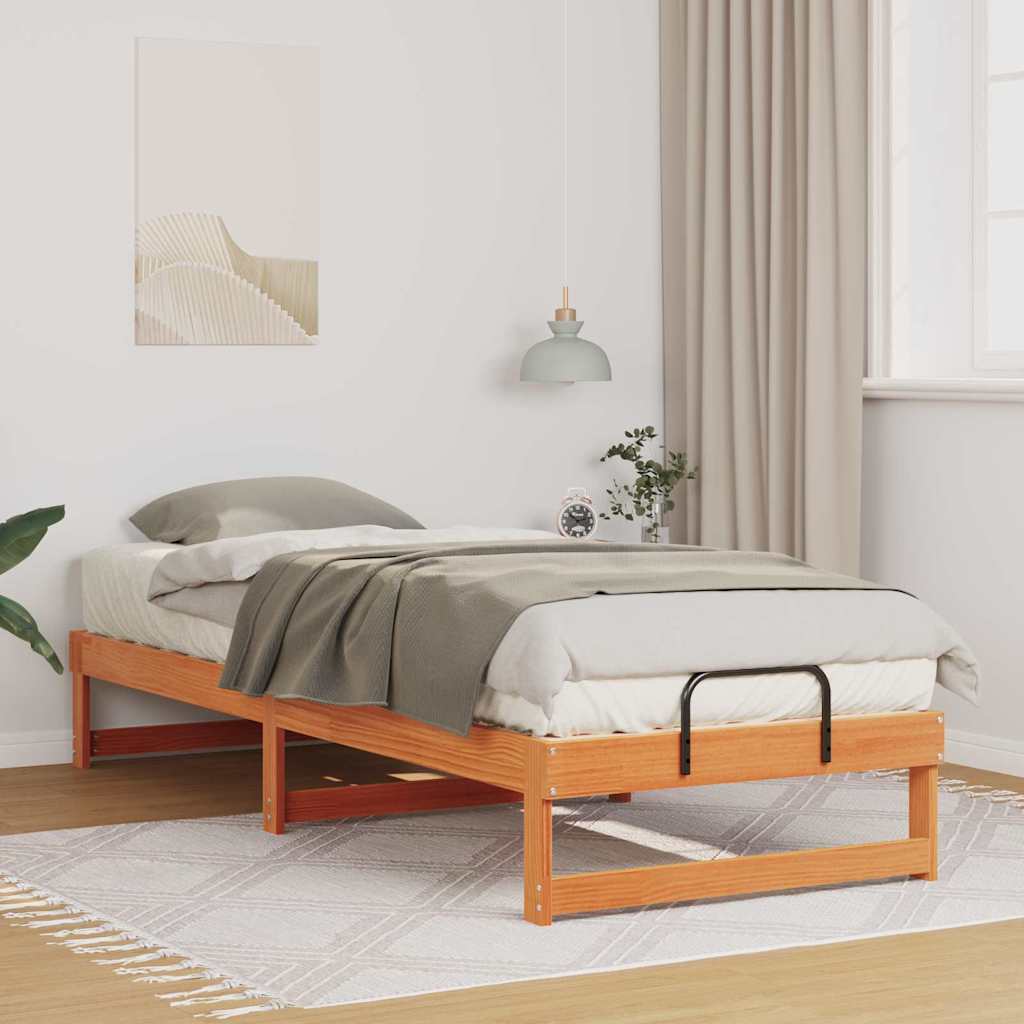 Voodiraam koos kandmisrakkudega Pruun 80 x 210 cm Männipuit