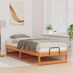 Rám postele Hnědá 80 x 210 cm Masivní borové dřevo - obrázek 3