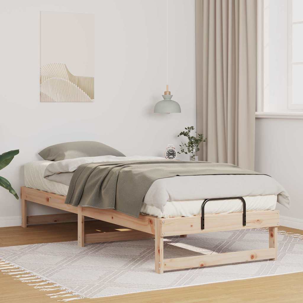 Voodiraam koos kandmisrakkudega Pruun 90 x 210 cm Männipuit