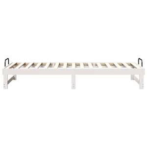 Rám postele Bílá 90 x 210 cm Masivní borové dřevo - obrázek 6