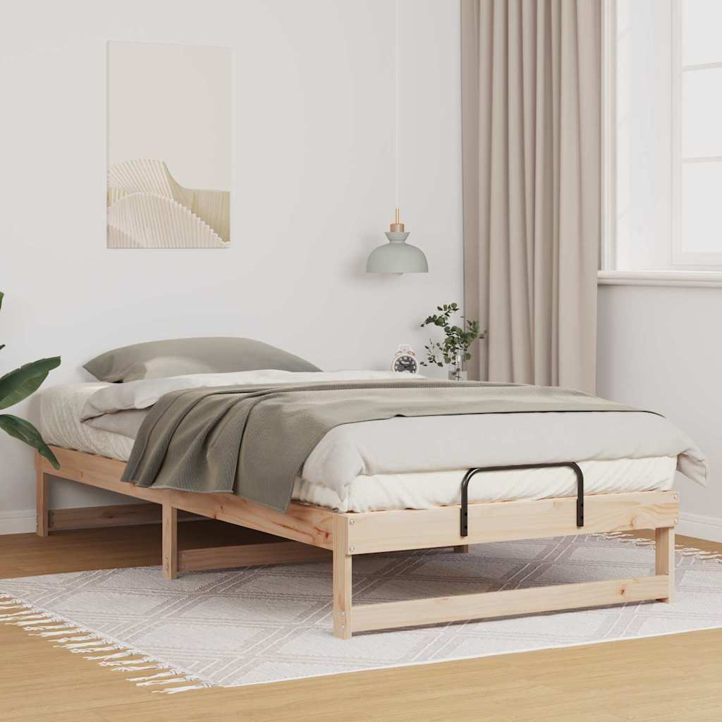 Voodiraam koos kandmisrakkudega Pruun 100 x 210 cm Männipuit