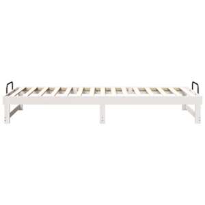 Rám postele Bílá 80 x 220 cm Masivní borové dřevo - obrázek 6