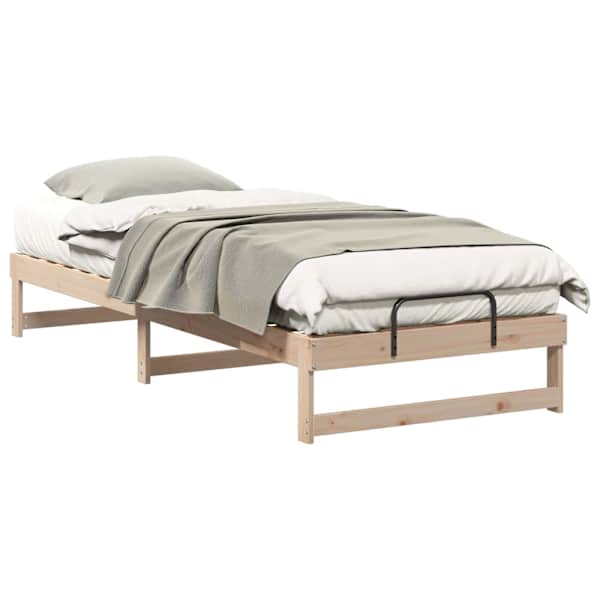 vidaXL Voodi raam Pruun 90 x 220 cm Tahke m&auml;nd