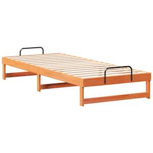 Rám postele Hnědá 100 x 220 cm Masivní borové dřevo - obrázek 7