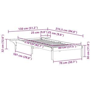 Postelový rám s nočními stolky Přírodní 80 x 210 cm - obrázek 11