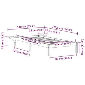 Postelový rám s nočními stolky Přírodní 90 x 210 cm - obrázek 11