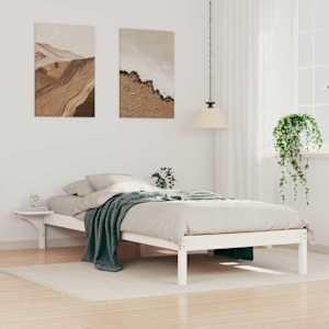 Postelový rám s nočními stolky Bílá 100 x 210 cm - obrázek 1