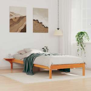 Postelový rám s nočními stolky Voskově hnědá 100 x 210 cm - obrázek 1