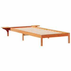 Postelový rám s nočními stolky Voskově hnědá 100 x 210 cm - obrázek 2