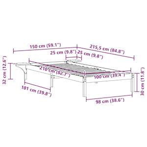 Postelový rám s nočními stolky Voskově hnědá 100 x 210 cm - obrázek 11