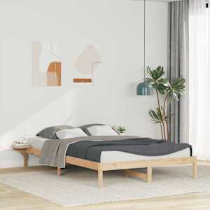 Postelový rám s nočními stolky Přírodní 140 x 210 cm - obrázek 1