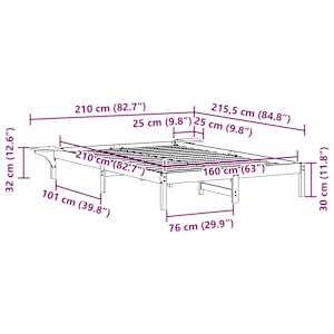 Postelový rám s nočními stolky Přírodní 160 x 210 cm - obrázek 11