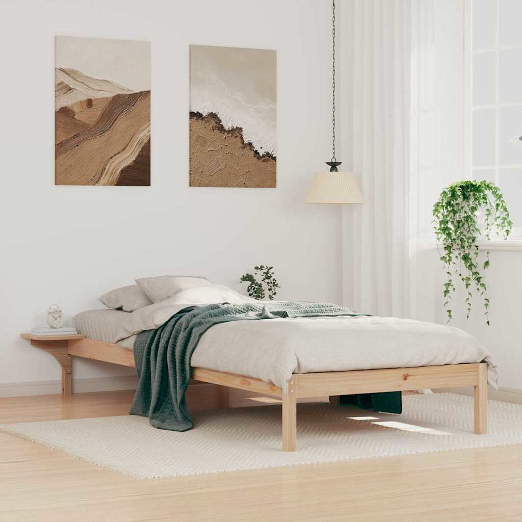 vidaXL Bettgestell mit Nachttischen Natur 90 x 220 cm