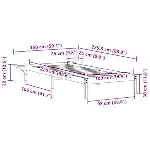 Postelový rám s nočními stolky Bílá 100 x 220 cm - obrázek 11