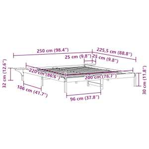 Postelový rám s nočními stolky Bílá 200 x 220 cm - obrázek 11