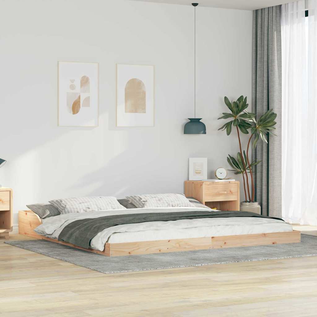 Voodi raam Pruun 200 x 200 cm Mänd