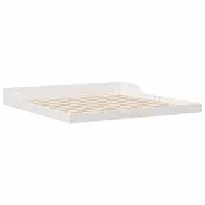 Rám postele Bílá 200 x 200 cm Masivní borové dřevo - obrázek 4