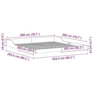 Rám postele Voskově hnědá 200 x 200 cm Masivní borové dřevo - obrázek 10
