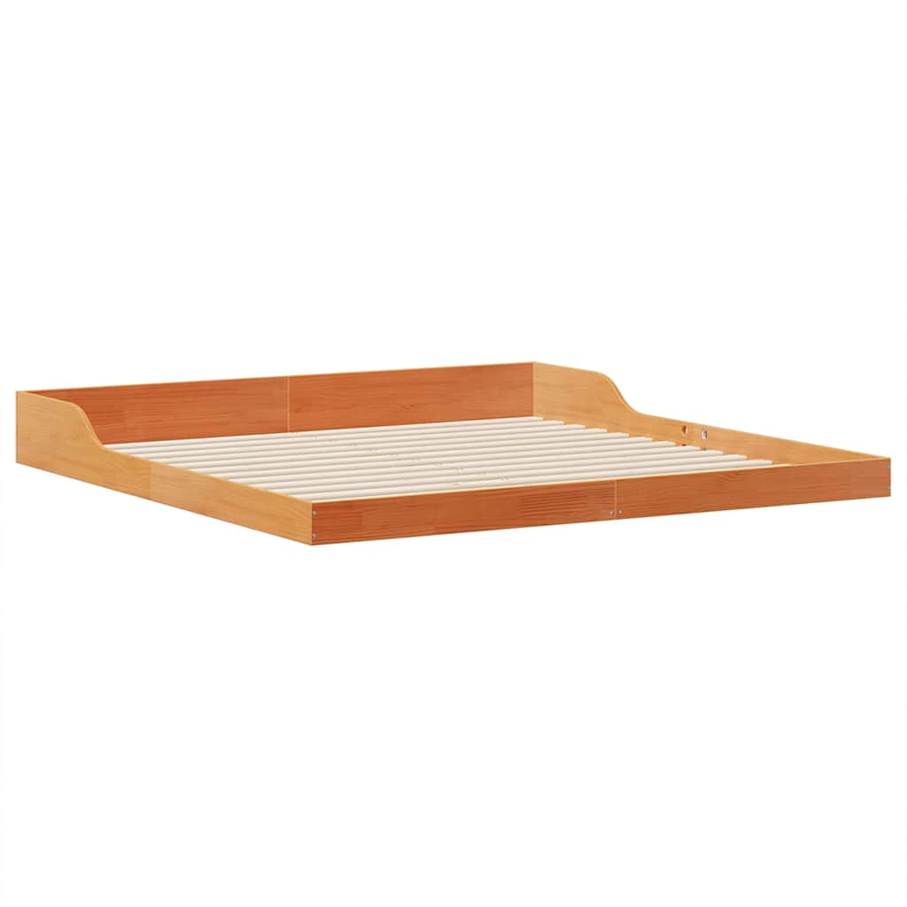  vidaXL Ágykeret Viaszbarna 180 x 200 cm Tömör fenyőfa akciós termékkép 1