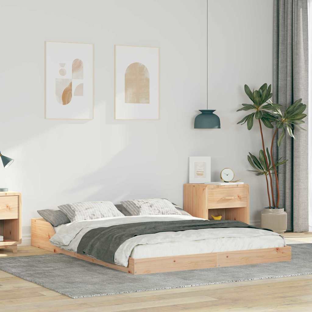 Bedframe Bruin 120 x 190 cm Massief grenenhout