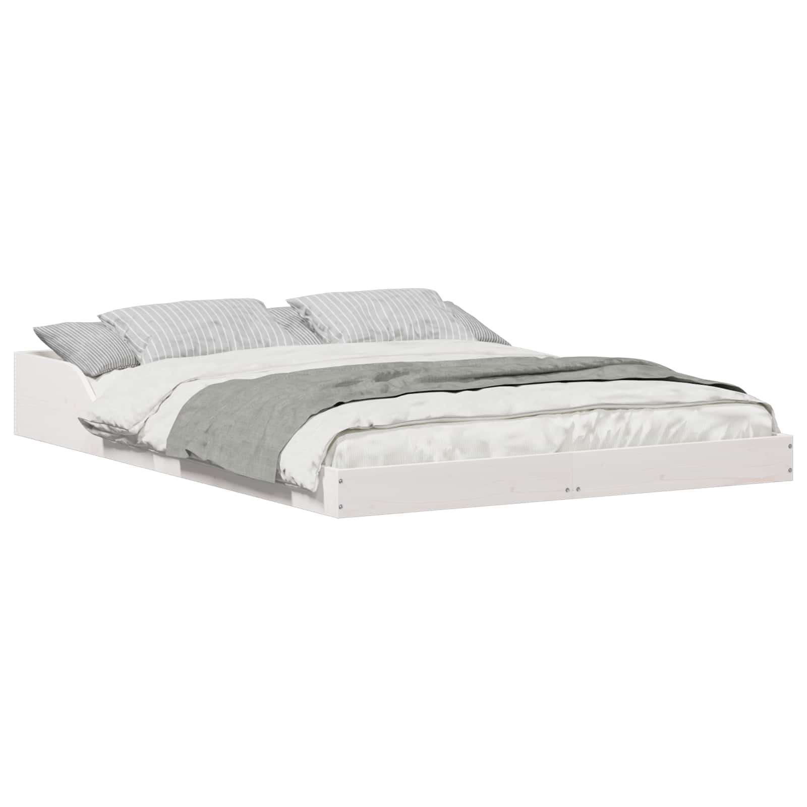 Кровать рама белый 120 x 190 см жесткий сосна дерево