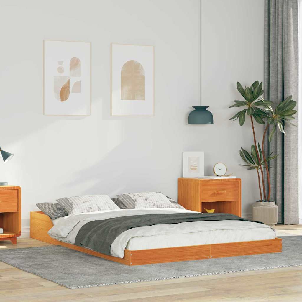 Bedframe Wasbruin 120 x 190 cm Massief grenenhout