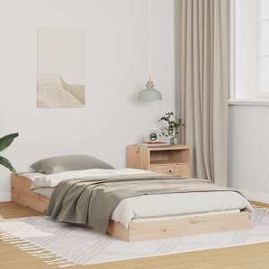 Konstrukcija postelje Naravna 100 x 200 cm Masivno borovo les