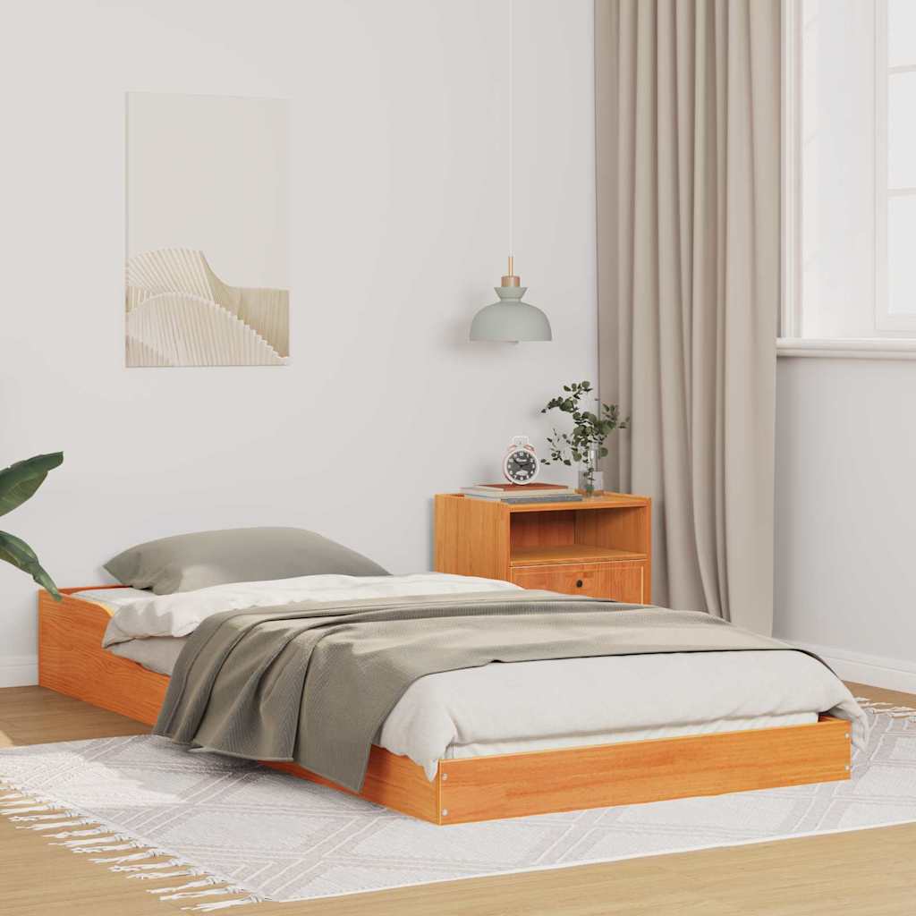 Bettgestell Wachsbraun 90 x 190 cm Massivholz Kiefer
