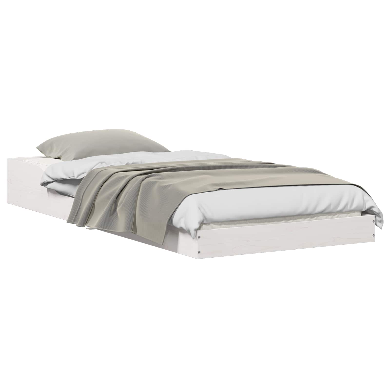 Voodi raam Valge 75 x 190 cm Tahke mänd 130 Kõik vajalik sinu aeda ja koju! Voodi raam Valge 75 x 190 cm Tahke mänd - Image 2