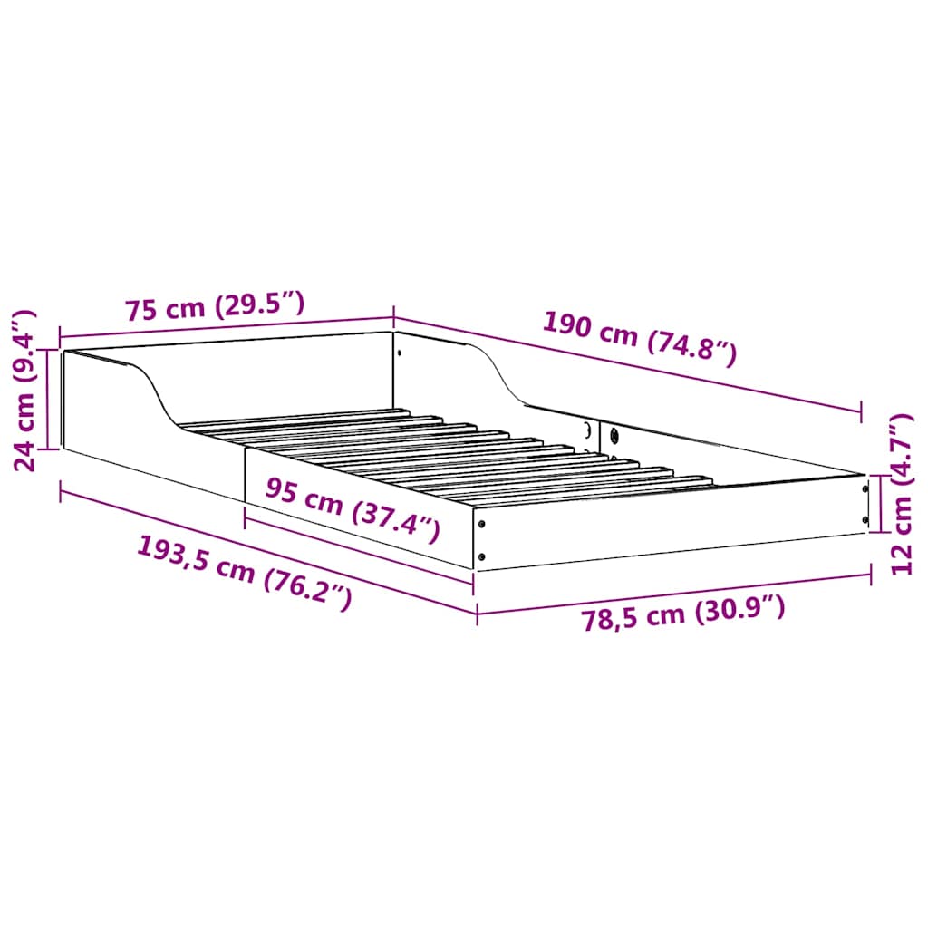 Sengestel Hvid Massivt fyrretræ 10 8721288720825 wbg siz en hd 1