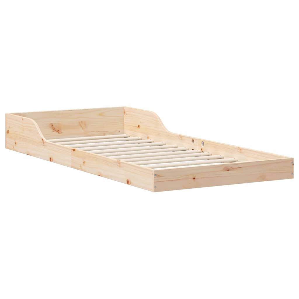  vidaXL Ágykeret Barna 90 x 210 cm Tömör fenyőfa akciós termékkép 1