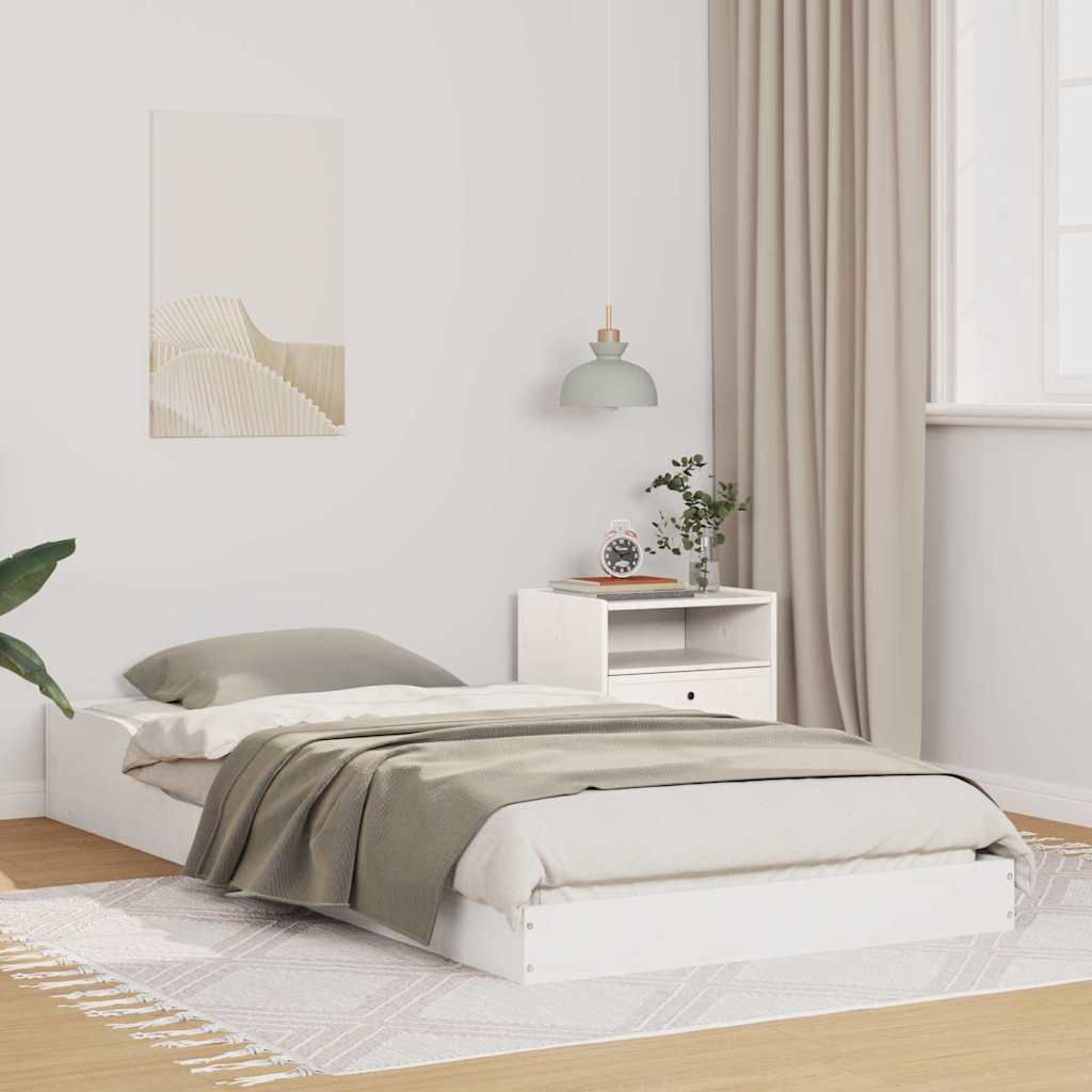 Voodi raam Valge 100 x 210 cm Männipuit