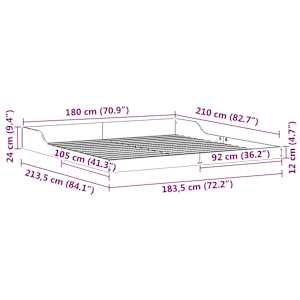 Rám postele Hnědá 180 x 210 cm Masivní borové dřevo - obrázek 10
