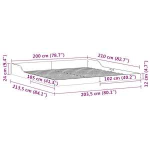 Rám postele Hnědá 200 x 210 cm Masivní borové dřevo - obrázek 10